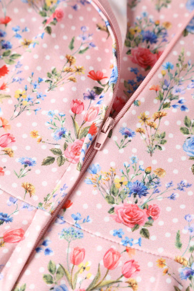 Close up View of Summer Meadow Dress in Pink