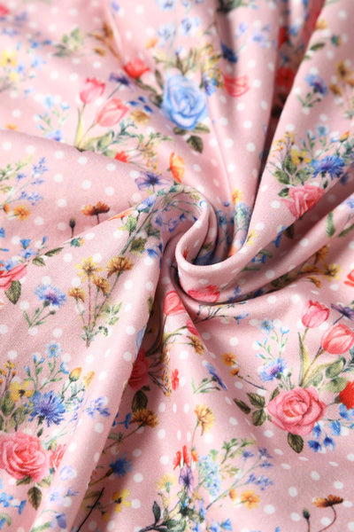 Close up View of Summer Meadow Dress in Pink