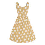 EU STOCK Amanda Swing Dress in Yellow/White Polka Print