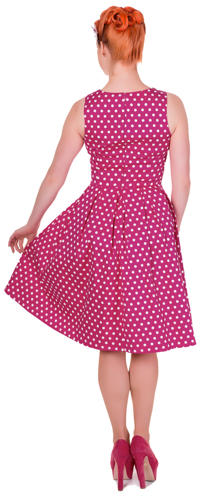 Lola Stylish 50's  Retro Swing Dress in Dark Pink