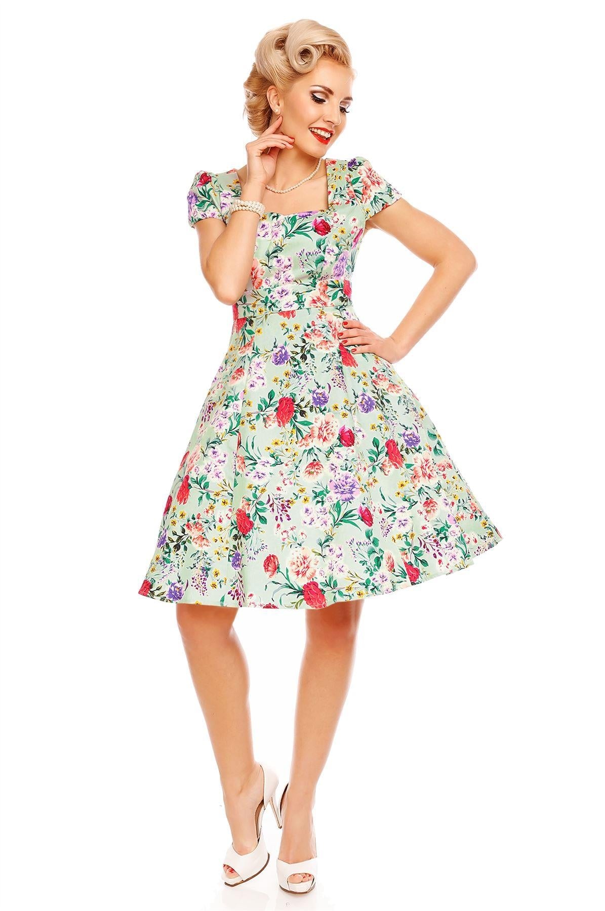 Claudia Green Floral Swing Dress