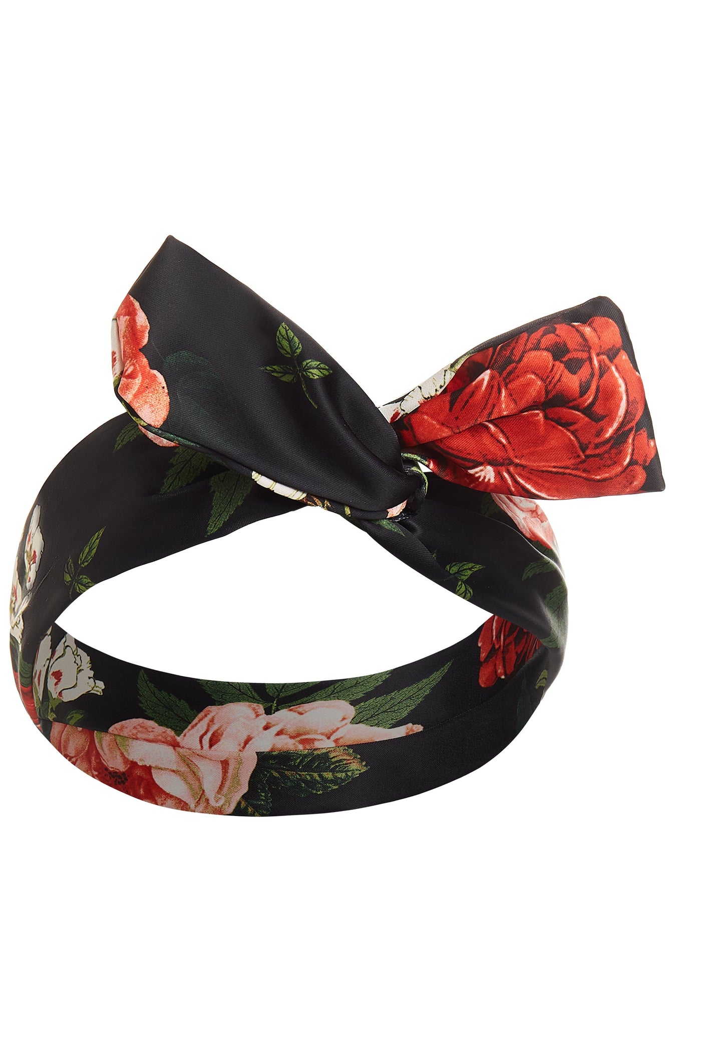 50's inspired Bow Tie headband in Black Floral