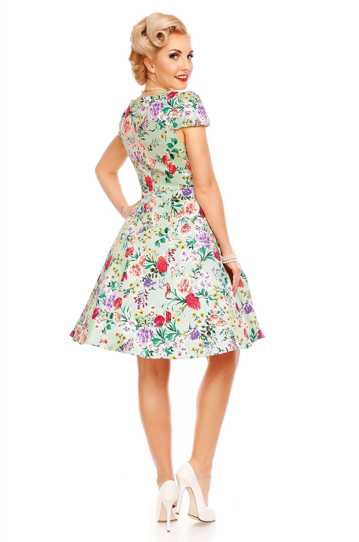 Claudia Green Floral Swing Dress