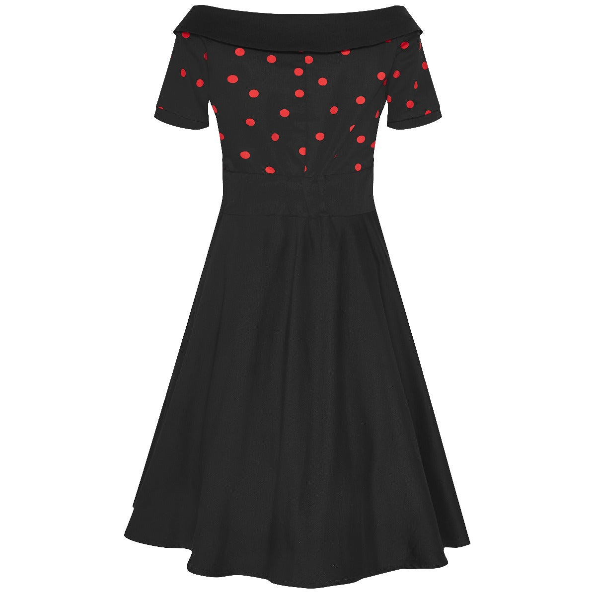 Darlene Classic Rockabilly Swing Tea Dress Black & Red Polka