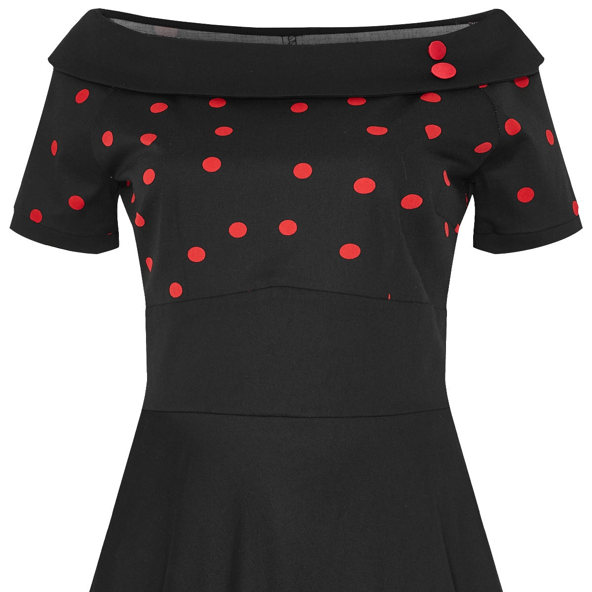 Darlene Classic Rockabilly Swing Tea Dress Black & Red Polka