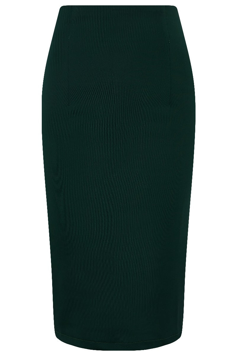 Falda Chic Pencil Plain Skirt in Myrtle Green