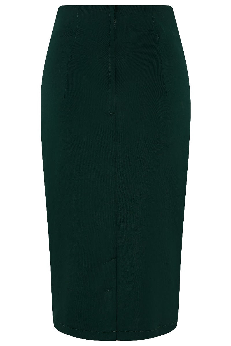 Falda Chic Pencil Plain Skirt in Myrtle Green